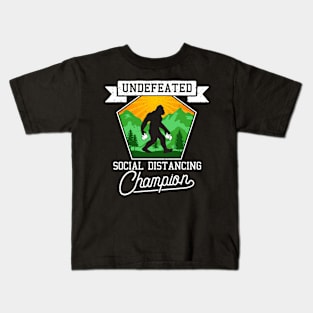 Social Distancing World Champions Funny Antisocial Introvert Kids T-Shirt